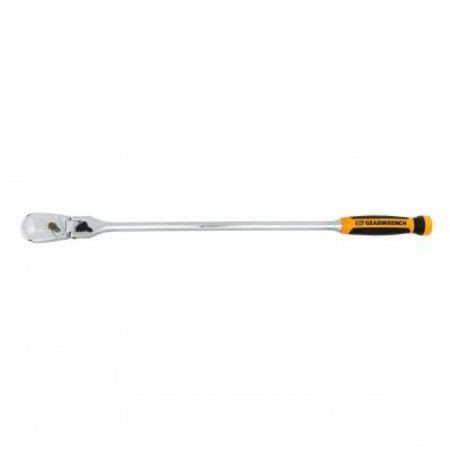 APEX TOOL GROUP Gearwrench® 90 Tooth Dual Material Locking Flex Head Teardrop Ratchet W/ 1/2" Drive Tang, 24"L 81372T